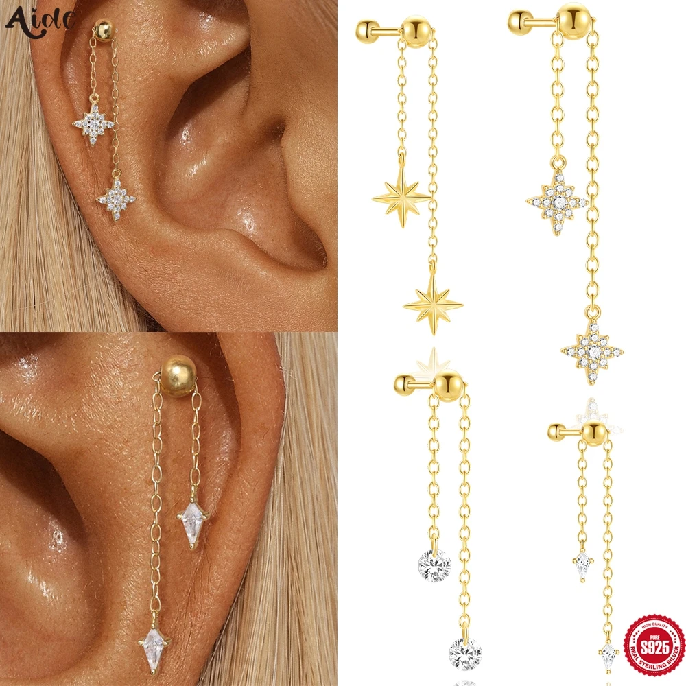 Aide 925 Sterling Silver Piercing Chain Earrings for Women Fashion Ear Cartilage Helix Drawable Tassels Ear Bone Studs Jewelry
Aide 925 Sterling Silver Piercing Chain Earrings for Women Fashion Ear Cartilage Helix Drawable Tassels Ear Bone Studs Jewelry