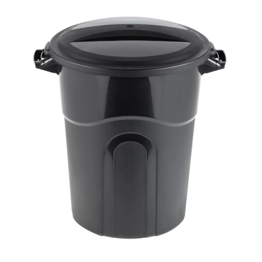 20-Gallon Trash can, with lid, Black
20-Gallon Trash can, with lid, Black