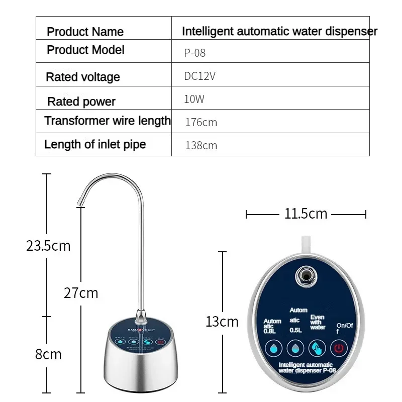 Best 10V Smart Plug-in Electric Water Gallon Pump Automatic Water Bottle Dispenser Water Pump Dispenser Household Touch Type
Best 10V Smart Plug-in Electric Water Gallon Pump Automatic Water Bottle Dispenser Water Pump Dispenser Household Touch Type