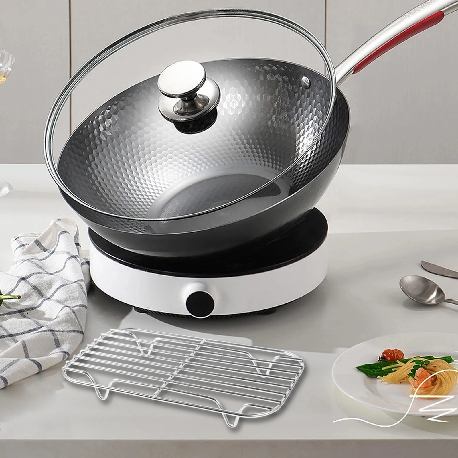 Portable Steam Rack Aluminum Alloy Cooling Baking Grill Rack For Cake Cookie Bacon Oven Camping Cooking Tool
Portable Steam Rack Aluminum Alloy Cooling Baking Grill Rack For Cake Cookie Bacon Oven Camping Cooking Tool