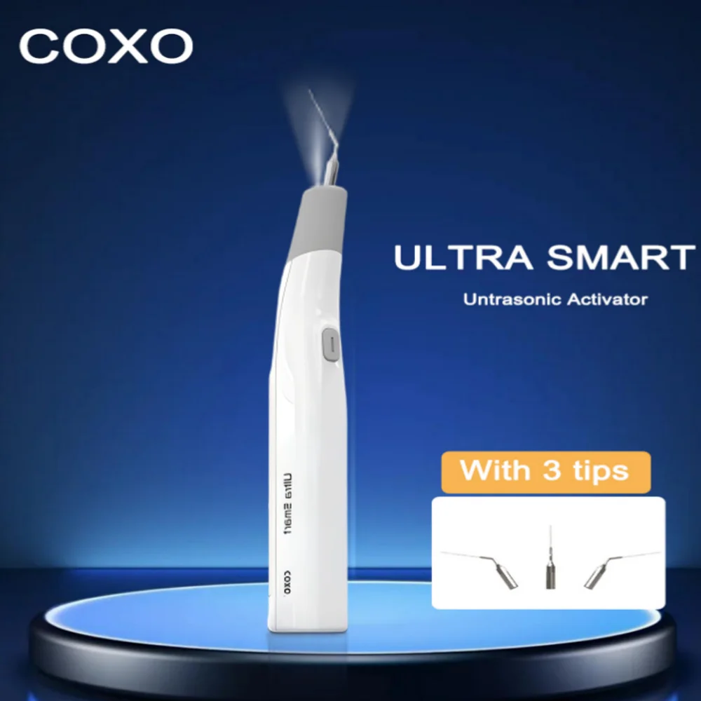COXO Ultra Smart Endo Wireless LED Ultrasonic Activator with 3 Tips for Pulp and Root Canal Irrigation, Dental Tool.
COXO Ultra Smart Endo Wireless LED Ultrasonic Activator with 3 Tips for Pulp and Root Canal Irrigation, Dental Tool.