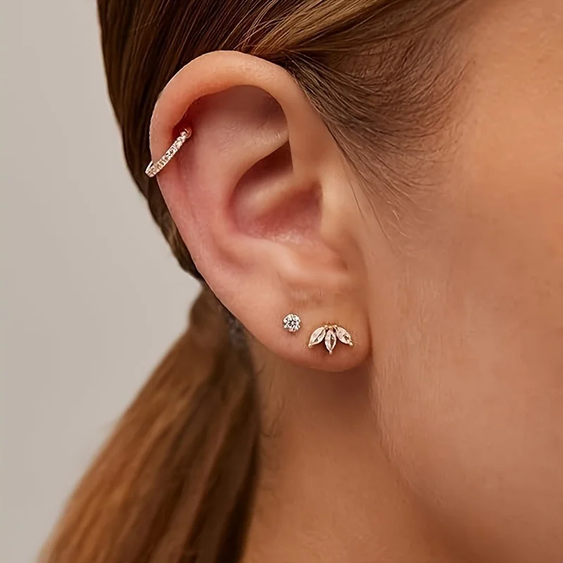 EVISPOL 14K Gold Plated Cubic zirconia Flat Back Stud Earrings for Women Cartilage Helix Piercing Jewelry
EVISPOL 14K Gold Plated Cubic zirconia Flat Back Stud Earrings for Women Cartilage Helix Piercing Jewelry