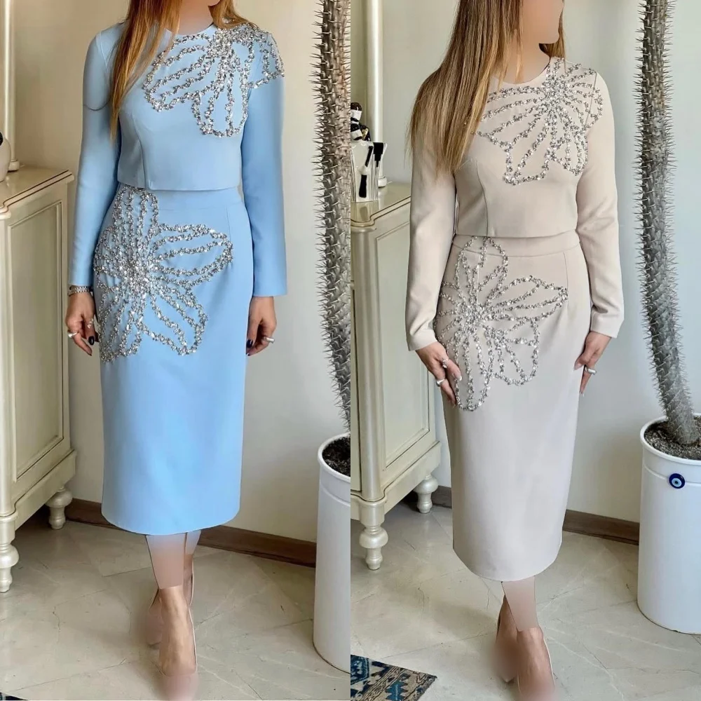 Customized Jersey Pattern Sequined Straight O-Neck Midi Dresses Bespoke Occasion Party Formal Simple Matching
Customized Jersey Pattern Sequined Straight O-Neck Midi Dresses Bespoke Occasion Party Formal Simple Matching