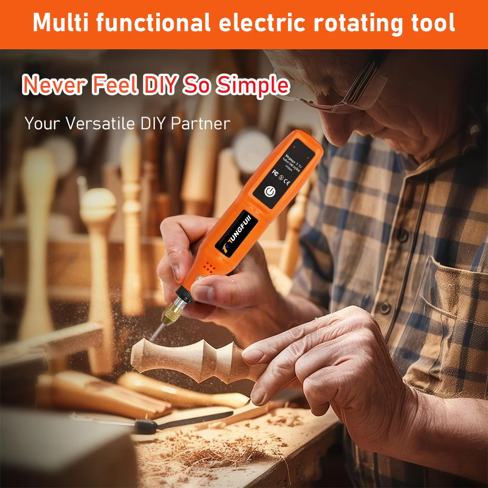 TUNGFULL Mini Cordless Rotary Tool Electric Grinder Pen 3.7V USB Rechargeable Power Tool for DIY Jewelry Polishing (16000RPM)
TUNGFULL Mini Cordless Rotary Tool Electric Grinder Pen 3.7V USB Rechargeable Power Tool for DIY Jewelry Polishing (16000RPM)