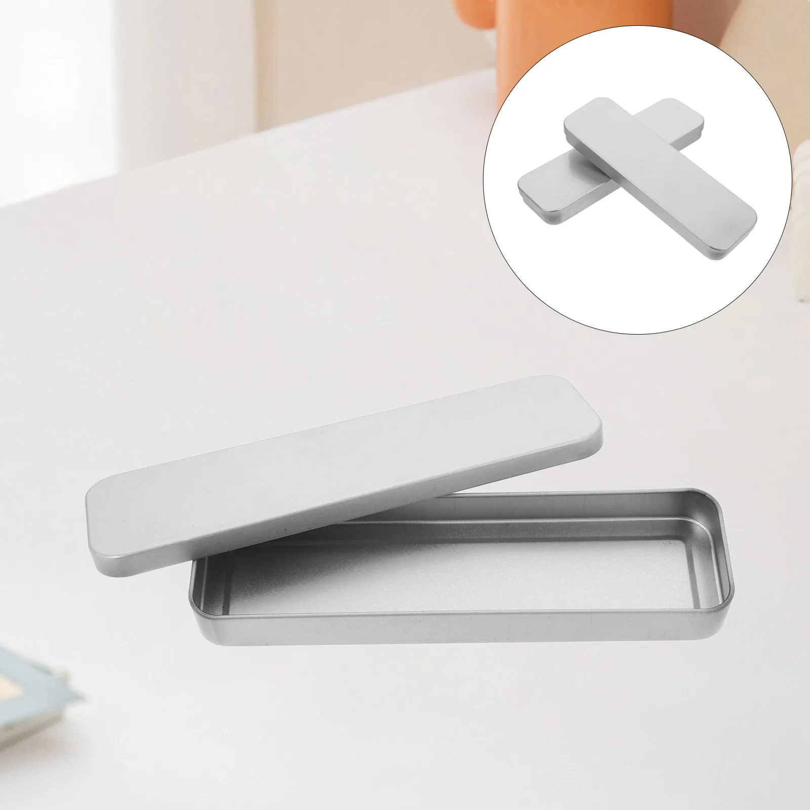 2 Pcs Pencil Case Tool Storage Box Holder Metal Container Desk Silver Boxes Student
2 Pcs Pencil Case Tool Storage Box Holder Metal Container Desk Silver Boxes Student