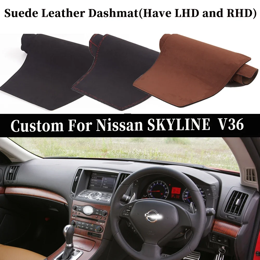 Для Nissan SKYLINE v36 2007-2013 (2008, 2009, 2010) — Коврик на приборную панель из замши и кожи, аксессуары для стайлинга автомобиля
Для Nissan SKYLINE v36 2007-2013 (2008, 2009, 2010) — Коврик на приборную панель из замши и кожи, аксессуары для стайлинга автомобиля