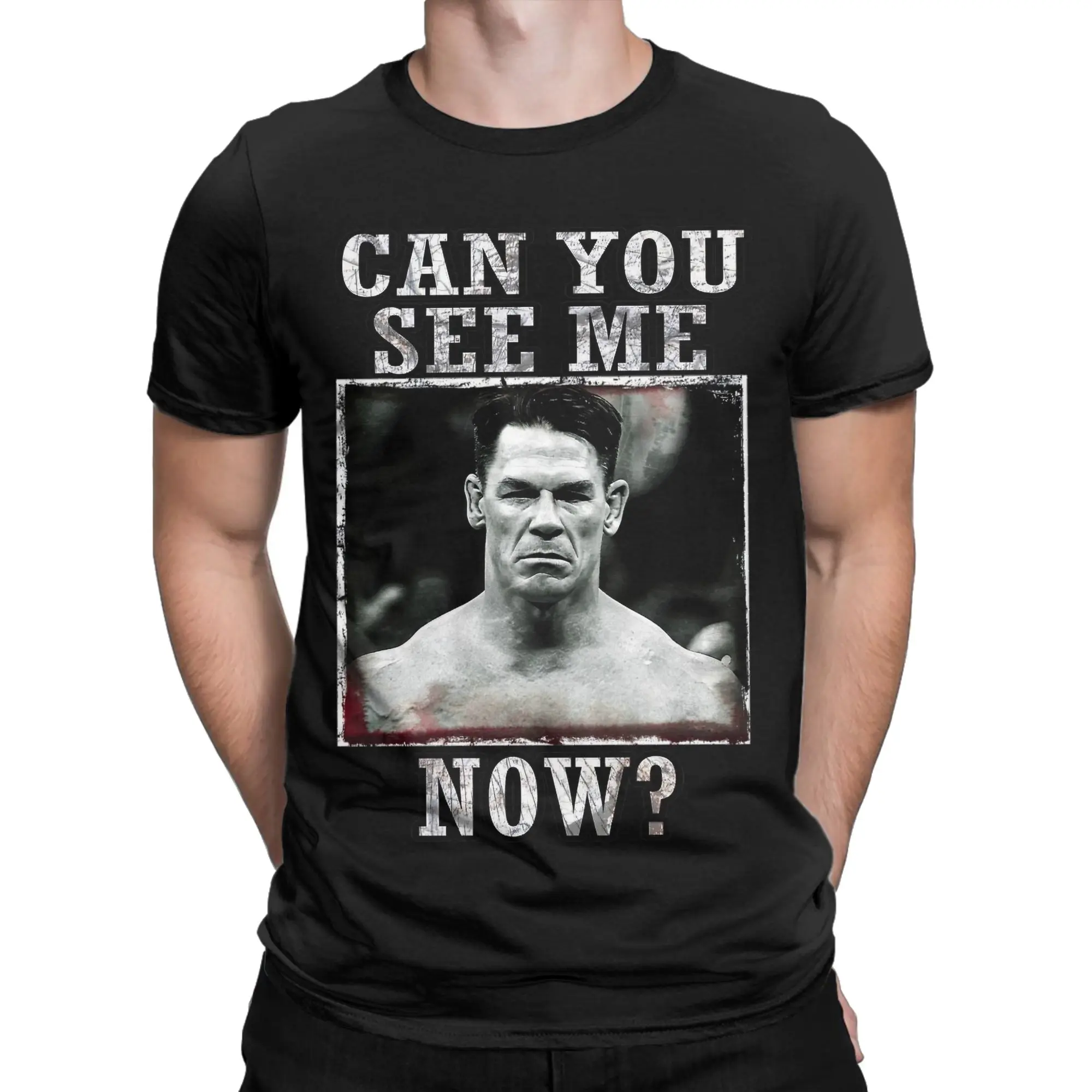 Can You See Me Now For John Cena Мужские футболки Повседневная футболка с коротким рукавом и круглым вырезом Футболки из 100% хлопка Топы для взрослых
Can You See Me Now For John Cena Мужские футболки Повседневная футболка с коротким рукавом и круглым вырезом Футболки из 100% хлопка Топы для взрослых