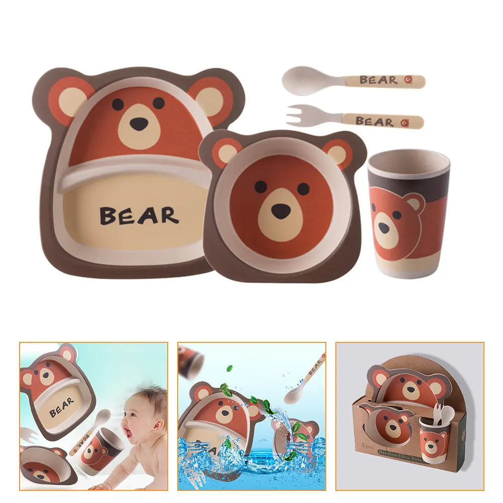 1Set High Quality Bamboo Fiber Children Tableware Set Baby Feeding Plate Bowl Cup Spoon Fork Tear Resistant Lightweight Compact
1Set High Quality Bamboo Fiber Children Tableware Set Baby Feeding Plate Bowl Cup Spoon Fork Tear Resistant Lightweight Compact