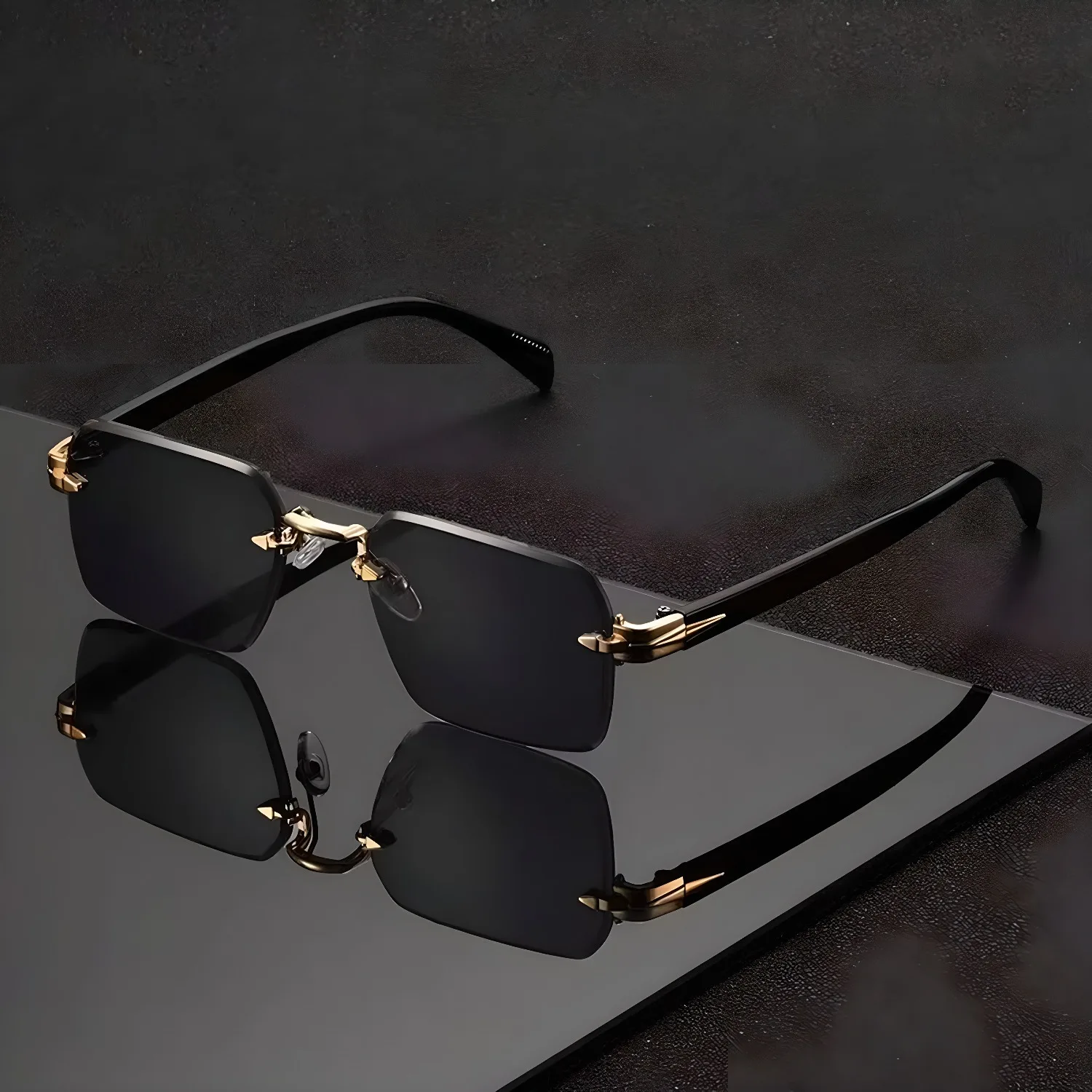 Luxury Rimless Square Sunglasses Men Women Metal Hinge Cut Edge UV400 Retro Elegant Ethnic Fashion Trendy Shades 2239
Luxury Rimless Square Sunglasses Men Women Metal Hinge Cut Edge UV400 Retro Elegant Ethnic Fashion Trendy Shades 2239