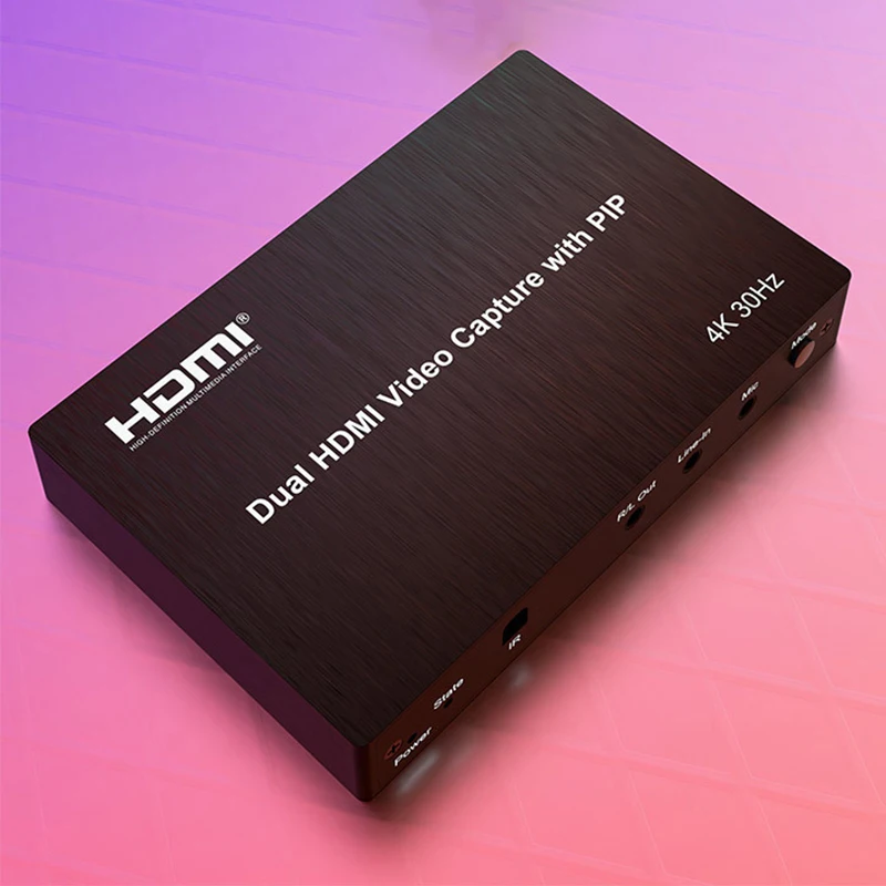 4K 30hz 2 Ports HDMI Audio Video Capture Card with PIP Mic Line in Audio Mix Dual HDMI Input for Live Streaming Video Recording
4K 30hz 2 Ports HDMI Audio Video Capture Card with PIP Mic Line in Audio Mix Dual HDMI Input for Live Streaming Video Recording
