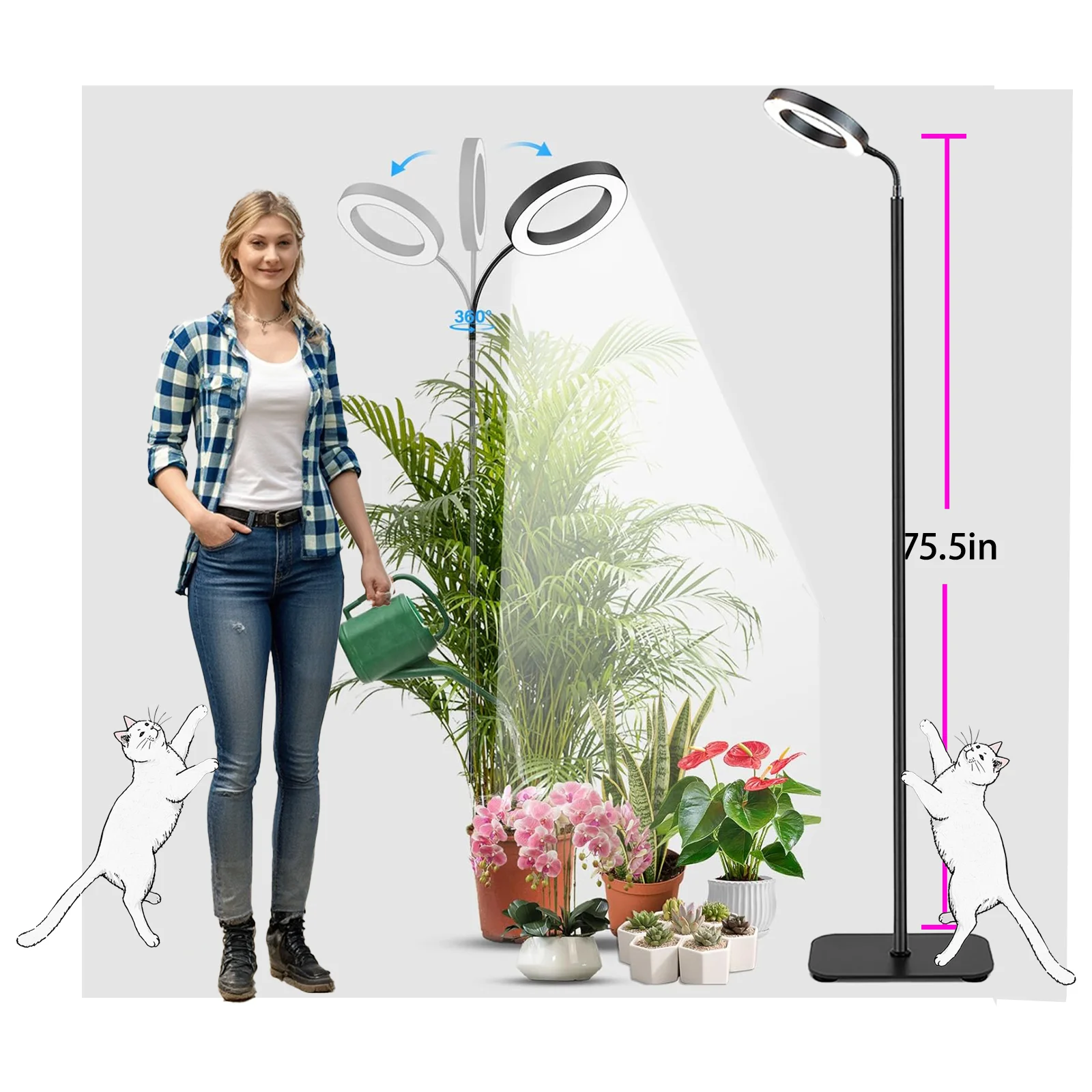 Светодиодный светильник полного спектра для выращивания растений, таймер 3/9/12 часов, регулируемый по высоте, идеально подходит для больших комнатных растений, светильник для роста растений
Светодиодный светильник полного спектра для выращивания растений, таймер 3/9/12 часов, регулируемый по высоте, идеально подходит для больших комнатных растений, светильник для роста растений