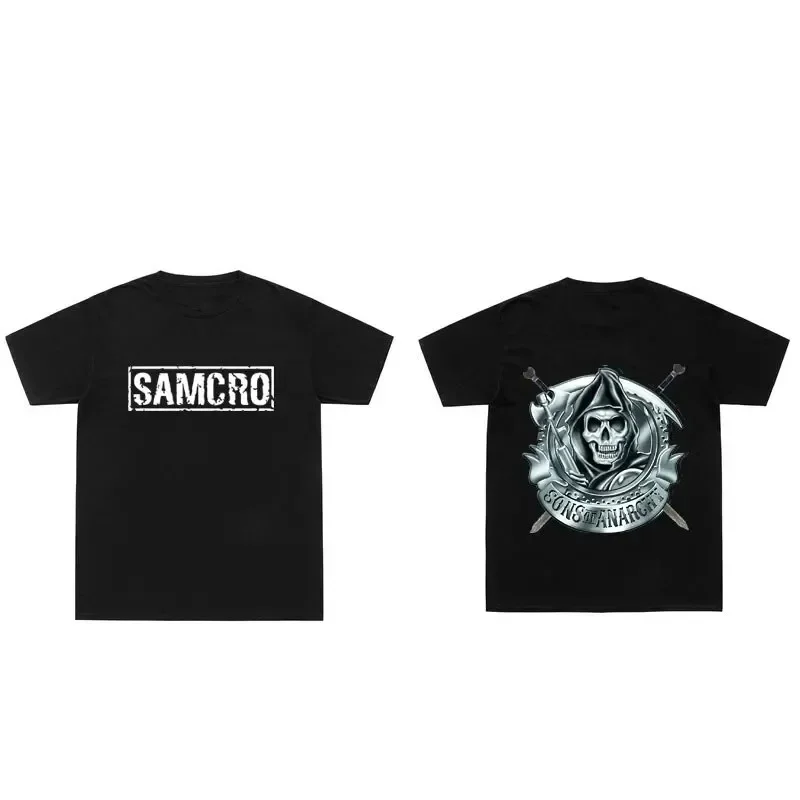 New Summer Sons of Anarchy SAMCRO Printed Cotton T Shirts Streetwear Brand Design Men Women Harajuku Tees Tops Loose Clothing
New Summer Sons of Anarchy SAMCRO Printed Cotton T Shirts Streetwear Brand Design Men Women Harajuku Tees Tops Loose Clothing