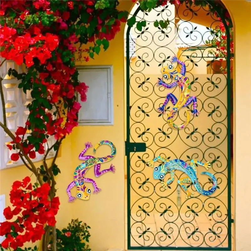 AB11-Lizard Wall Art Metal Gecko Outdoor Decor 4 Pieces Gecko Garden Sculptures Crawling Colorful Home Decoration For Indoor
AB11-Lizard Wall Art Metal Gecko Outdoor Decor 4 Pieces Gecko Garden Sculptures Crawling Colorful Home Decoration For Indoor