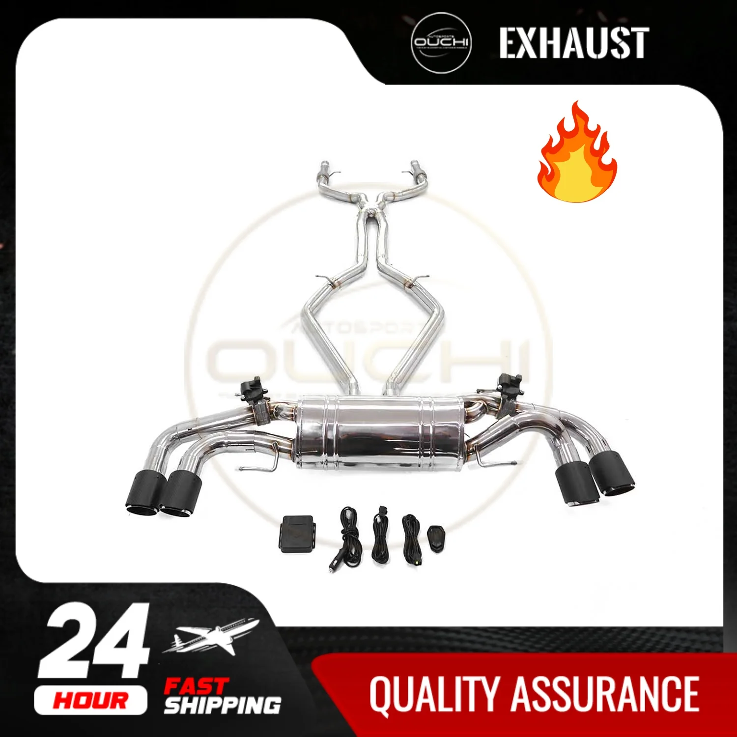 OUCHI Stainless Steel Exhaust System Performance Catback for Alfa Romeo Giulia Quadrifoglio 2.9T 2017+ Electronic Valve Muffler
OUCHI Stainless Steel Exhaust System Performance Catback for Alfa Romeo Giulia Quadrifoglio 2.9T 2017+ Electronic Valve Muffler