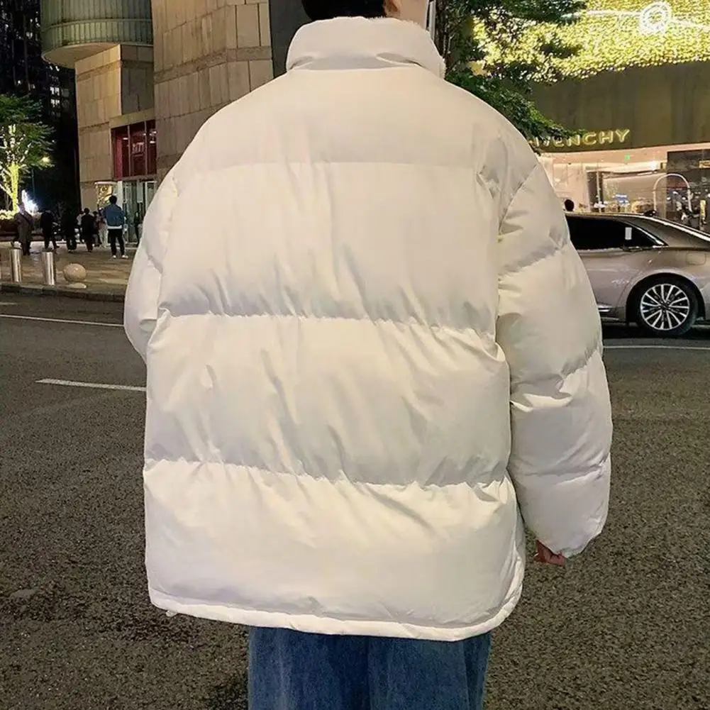Cotton Padded Coat Men's Cotton Padded Stand Collar Jacket with Side Pockets Long Sleeve Zipper Placket Outwear for Winter Solid
Cotton Padded Coat Men's Cotton Padded Stand Collar Jacket with Side Pockets Long Sleeve Zipper Placket Outwear for Winter Solid
