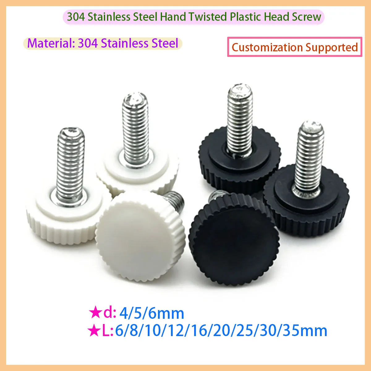 Black/white Round Head Embossed Rubber Thumb Screw M4 M5 M6 Round Head Handle Screw Plastic Fastening Bolt
Black/white Round Head Embossed Rubber Thumb Screw M4 M5 M6 Round Head Handle Screw Plastic Fastening Bolt