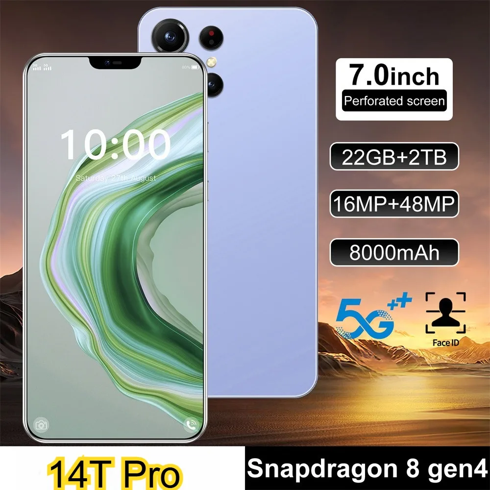 2026 14T Pro Android Global Edition Original Smart 22GB+2TB 4G 5G Dual Card 7.0 inch 8000mAh Battery Facial Recognition Function
2026 14T Pro Android Global Edition Original Smart 22GB+2TB 4G 5G Dual Card 7.0 inch 8000mAh Battery Facial Recognition Function