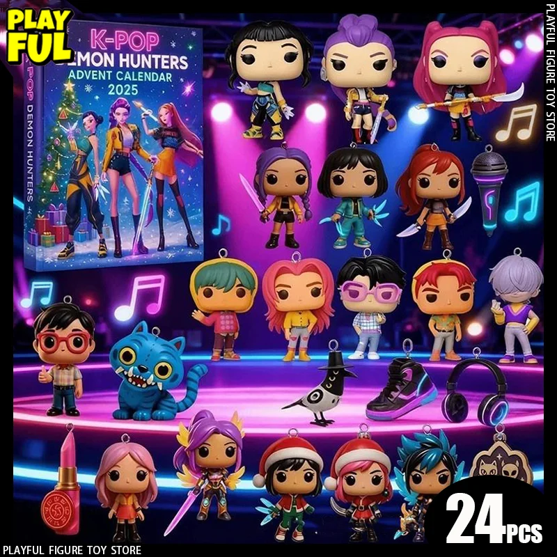 Новинка в наличии Kpop Demon Hunters 2025 года, Адвент-календарь на Хэллоуин, K-Pop Huntr/X Hunters, экшн-фигурка, кукла, игрушка, Рождественский подарок для детей 
Новинка в наличии Kpop Demon Hunters 2025 года, Адвент-календарь на Хэллоуин, K-Pop Huntr/X Hunters, экшн-фигурка, кукла, игрушка, Рождественский подарок для детей