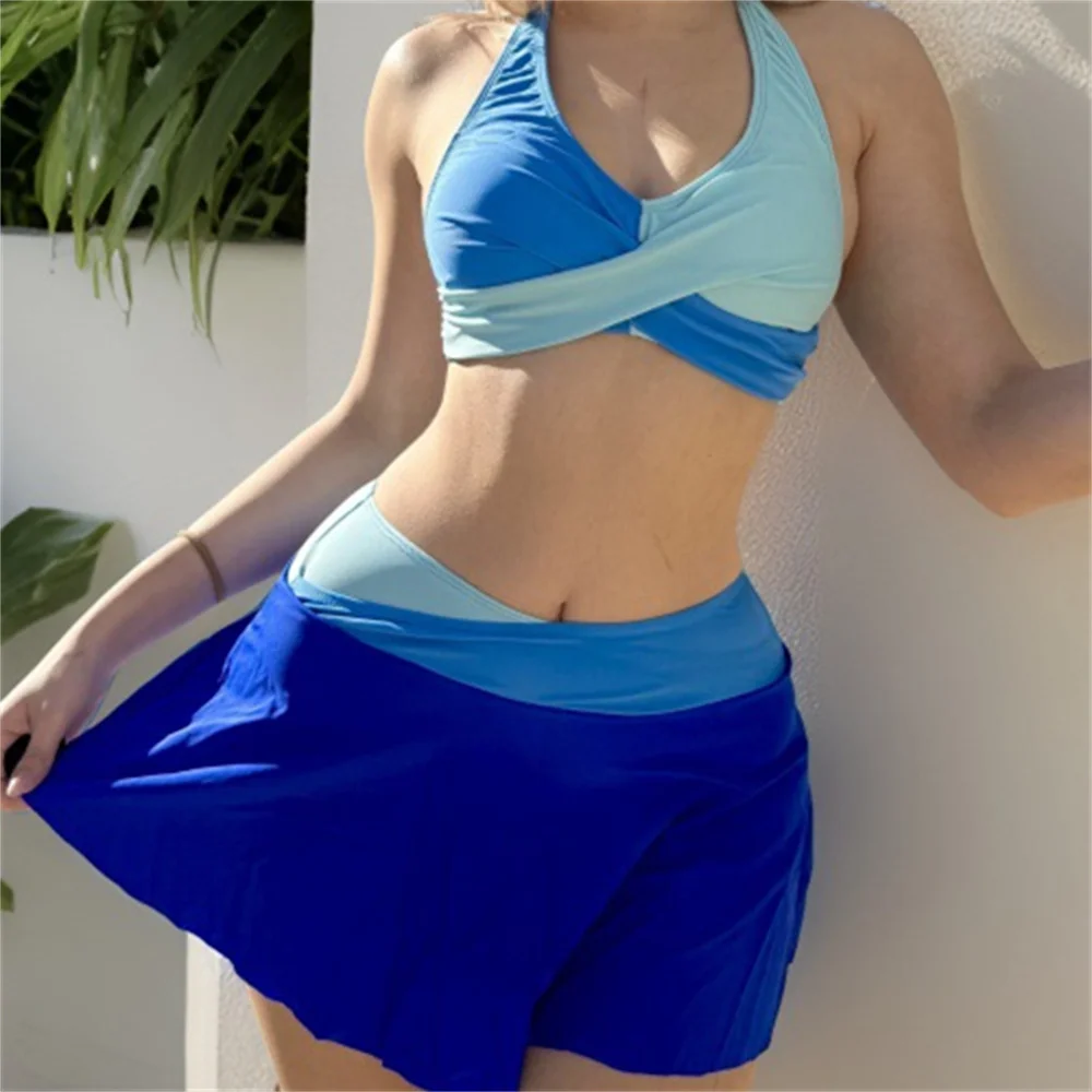 Sexy Blue Bikini Skirt Set Hlater Backless Swimsuit Women Y2k Patchwork Swimwear Two Piece Vacation Bikinis Beach Outfit Biquini
Sexy Blue Bikini Skirt Set Hlater Backless Swimsuit Women Y2k Patchwork Swimwear Two Piece Vacation Bikinis Beach Outfit Biquini