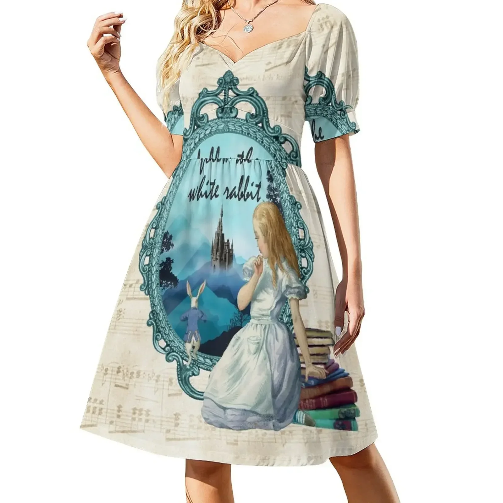Follow The White Rabbit - Vintage Music Notes Short-Sleeved Dress Party dresses for women summer clothes prom dresses Dress
Follow The White Rabbit - Vintage Music Notes Short-Sleeved Dress Party dresses for women summer clothes prom dresses Dress