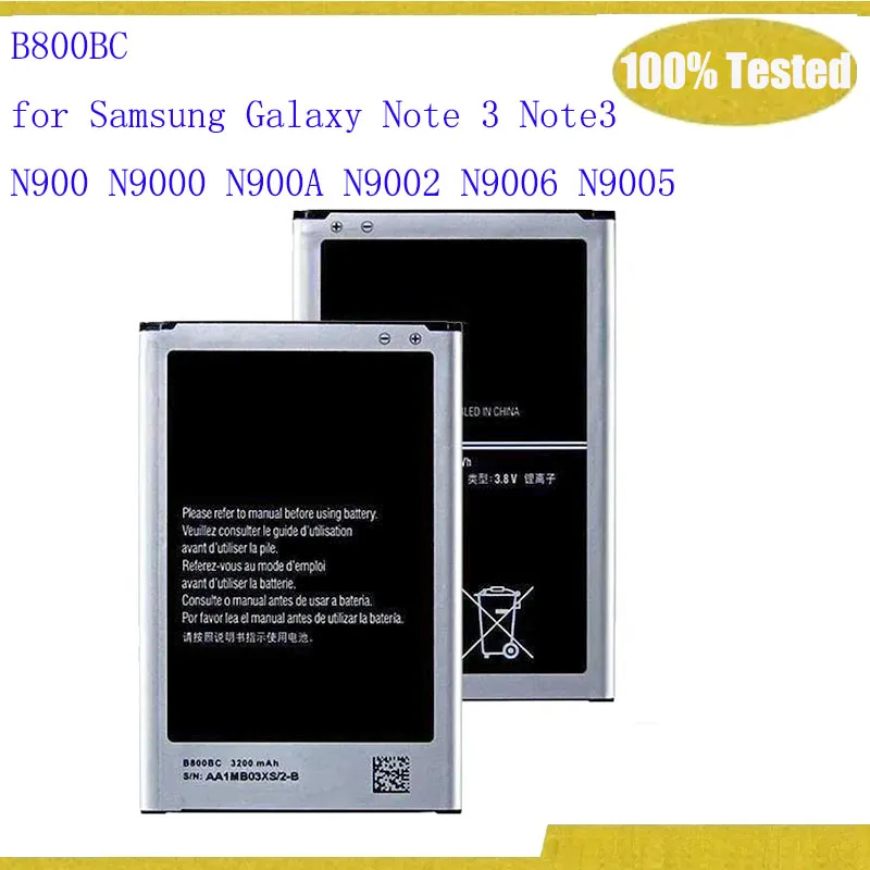 3200mAh B800BC Rechargeable Backup Phone Battery for Samsung Galaxy Note 3 Note3 N900 N9000 N900A N9002 N9006 N9005
3200mAh B800BC Rechargeable Backup Phone Battery for Samsung Galaxy Note 3 Note3 N900 N9000 N900A N9002 N9006 N9005
