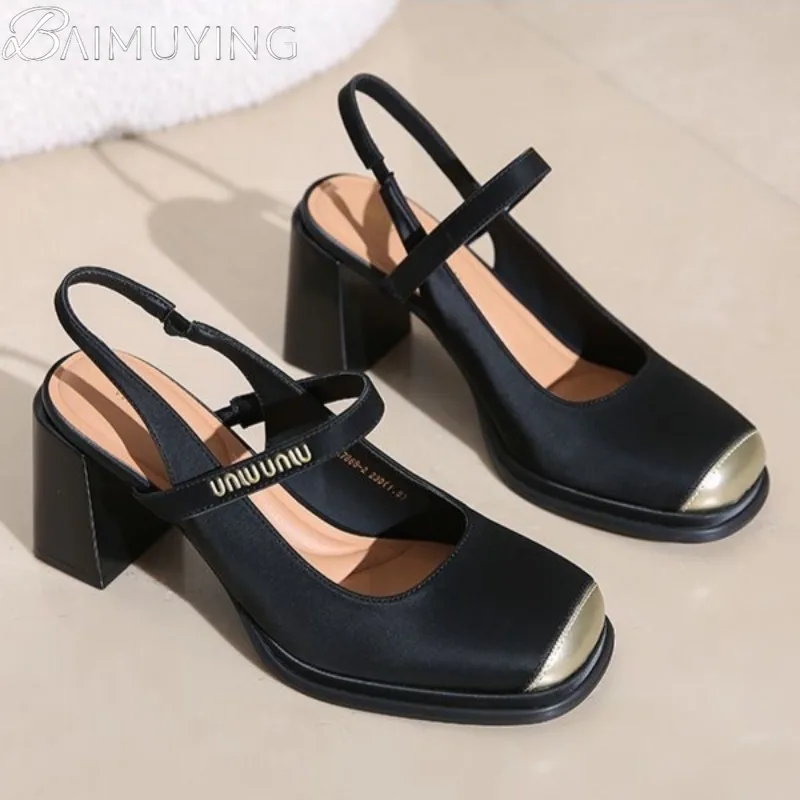 Women Sandals High Heels Square Toe Marie Janes Shoes Slippers Brand 2025 New Trend Slingback Summer Dress Chunky Pumps Mujer
Women Sandals High Heels Square Toe Marie Janes Shoes Slippers Brand 2025 New Trend Slingback Summer Dress Chunky Pumps Mujer