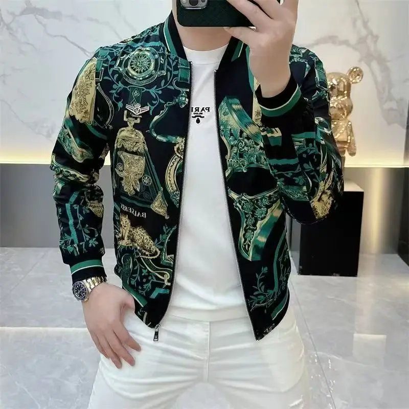 Spring Autumn Printed Lapel Jackets Shirt Men's Casual Loose High Street Stand Collar Shirts Coat Men Tops
Spring Autumn Printed Lapel Jackets Shirt Men's Casual Loose High Street Stand Collar Shirts Coat Men Tops