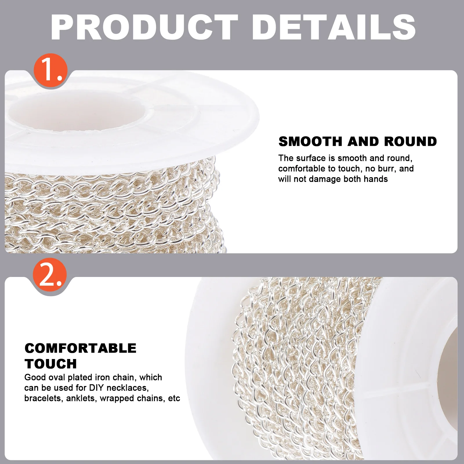 1 Roll Oval Electroplated Necklace Bracelet Anklet Bag Jewelry Making Accessory Pendant Lanyard Replacement Durable Metal Choker
1 Roll Oval Electroplated Necklace Bracelet Anklet Bag Jewelry Making Accessory Pendant Lanyard Replacement Durable Metal Choker