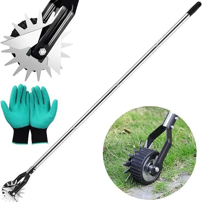 Rotary Edger With Wheels Adjustable Length 3 Section 4 Stainless Steel Lawn Trimming Tool Includes Gloves
Rotary Edger With Wheels Adjustable Length 3 Section 4 Stainless Steel Lawn Trimming Tool Includes Gloves