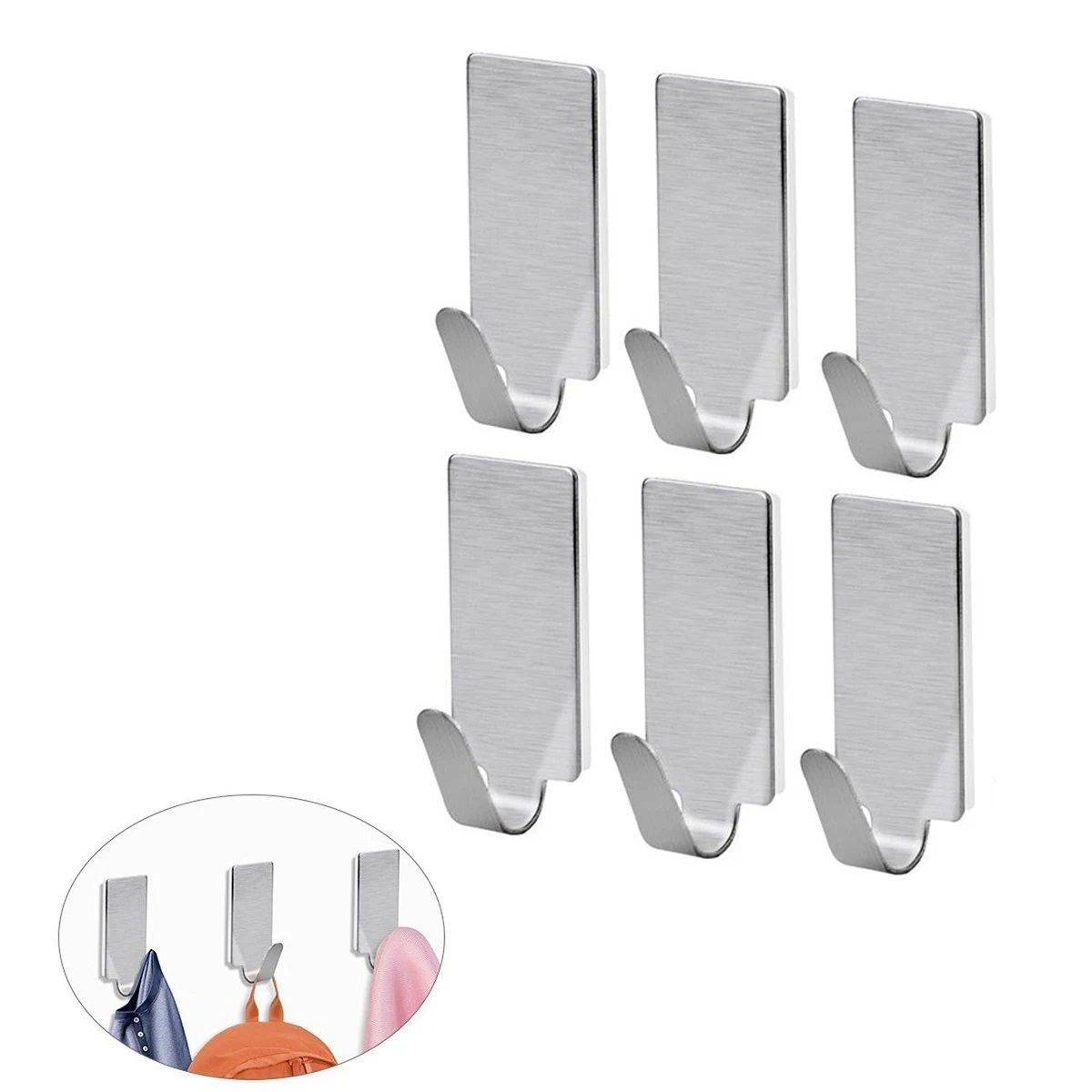 6pcs Stainless Steel Hooks 29x16mm Silver Adhesive Wall Mounts Towel Holder Potholders Clothes Rack No Drill Home Bathroom
6pcs Stainless Steel Hooks 29x16mm Silver Adhesive Wall Mounts Towel Holder Potholders Clothes Rack No Drill Home Bathroom