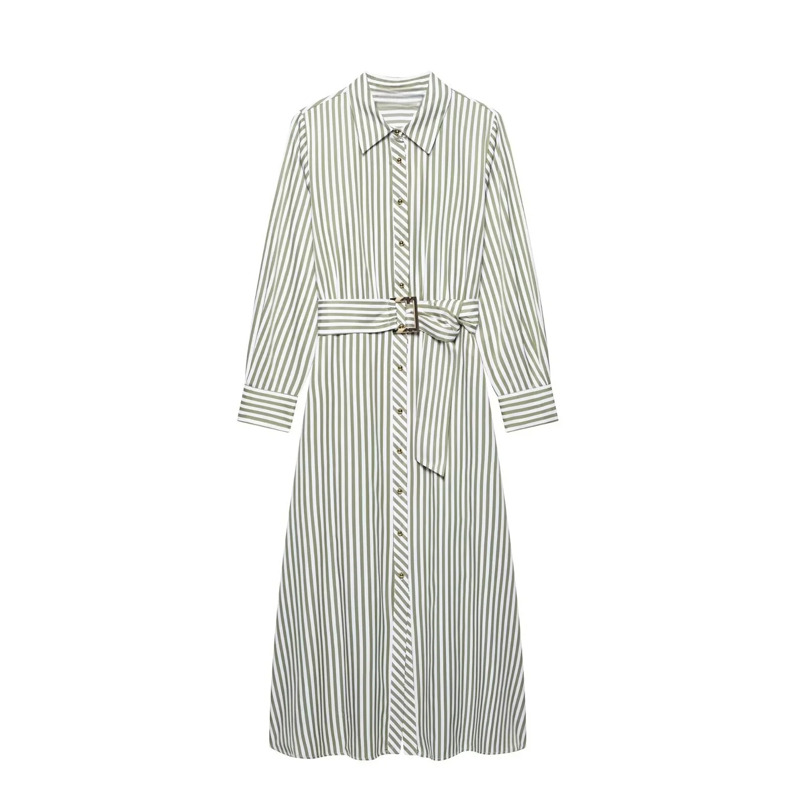 BM&MD&ZA Ladies Midi - length Striped Long - sleeved Shirtdress with Belt Decoration Chic and Stylish Design for Fashion
BM&MD&ZA Ladies Midi - length Striped Long - sleeved Shirtdress with Belt Decoration Chic and Stylish Design for Fashion