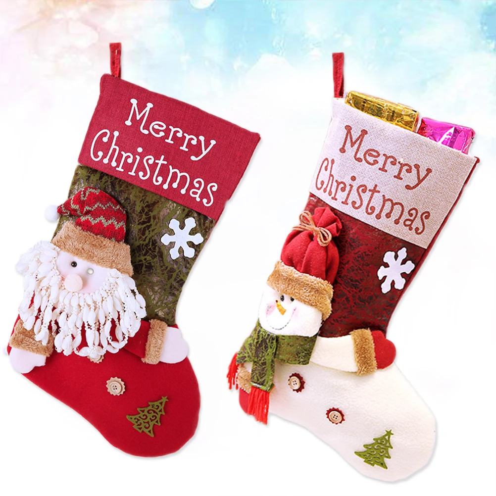 2Pcs Classic Christmas Stockings Toys Stockings Candy Socks Gifts Bag Christmas Tree Hanging Xmas Decoration (Santa Claus and Sn
2Pcs Classic Christmas Stockings Toys Stockings Candy Socks Gifts Bag Christmas Tree Hanging Xmas Decoration (Santa Claus and Sn
