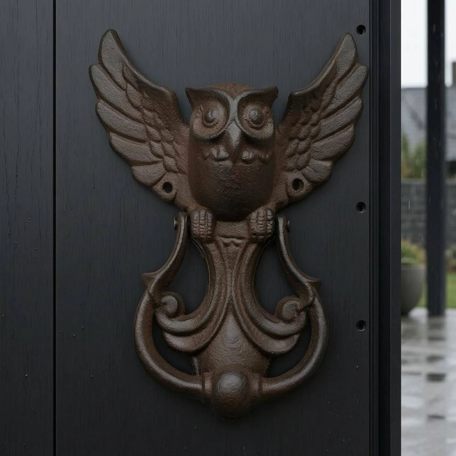 Cast Iron Owl Door Knocker European-Style Owl Door Knocker Entry Hardware Ornate Dark Brown
Cast Iron Owl Door Knocker European-Style Owl Door Knocker Entry Hardware Ornate Dark Brown