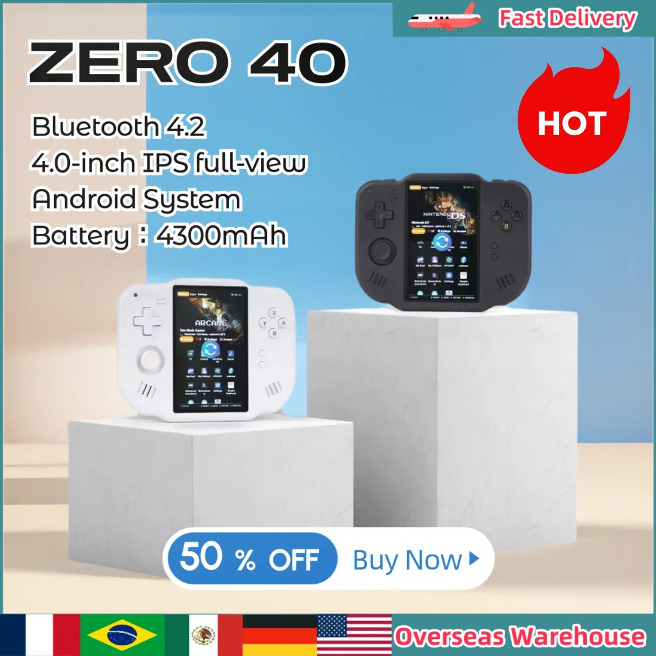 Zero 40 Handheld Game Console 4.0-inch IPS Screen Portable Retro Game Consoles Android System Bluetooth 4.2 Handheld Game Player
Zero 40 Handheld Game Console 4.0-inch IPS Screen Portable Retro Game Consoles Android System Bluetooth 4.2 Handheld Game Player