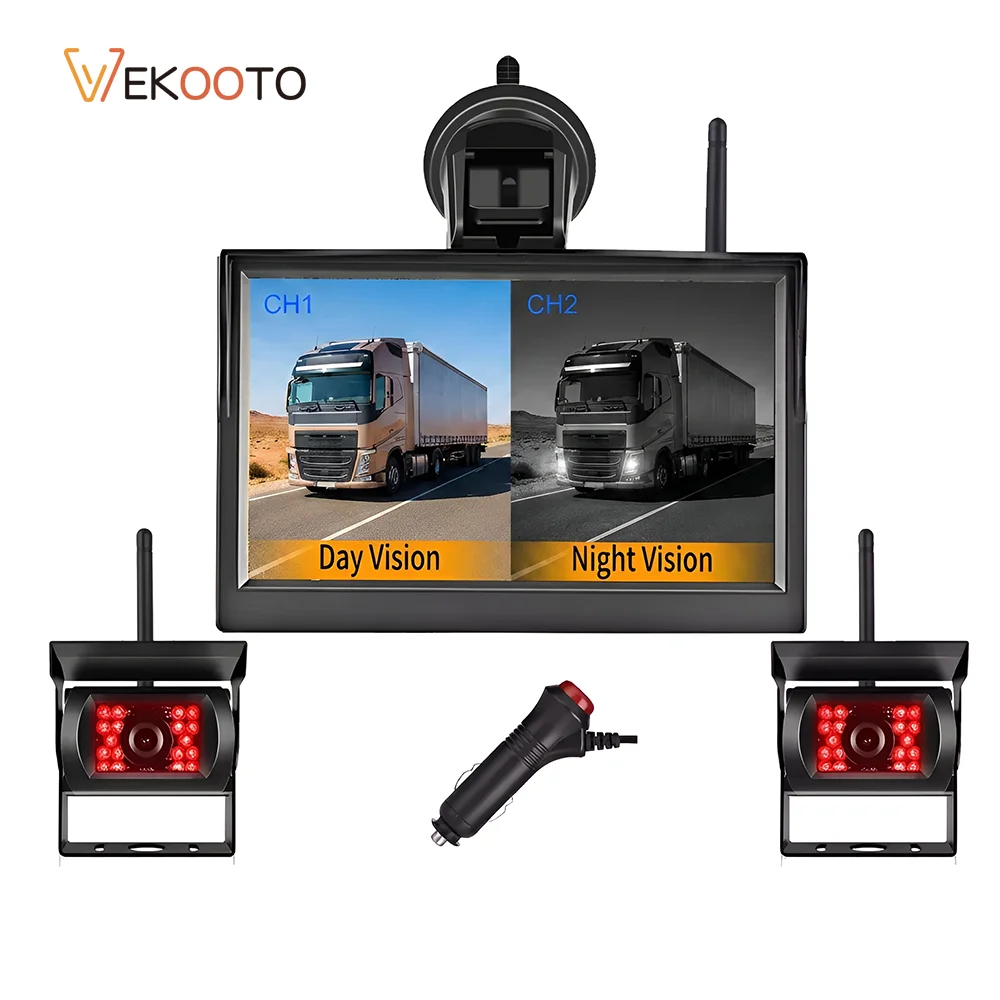 5" Wireless Dual Channel Monitor 18 IR LED Reversing Backup Camera 30-50M Range Waterproof Night Vision for Truck RV Trailer Van
5" Wireless Dual Channel Monitor 18 IR LED Reversing Backup Camera 30-50M Range Waterproof Night Vision for Truck RV Trailer Van