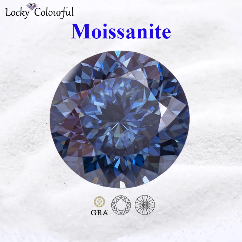Moissanite Round Shape 100 Faces Cut Royal Blue Natural Color VVS1 Bead for Charms DIY Jewelry Making Ring with GRA Certificate
Moissanite Round Shape 100 Faces Cut Royal Blue Natural Color VVS1 Bead for Charms DIY Jewelry Making Ring with GRA Certificate