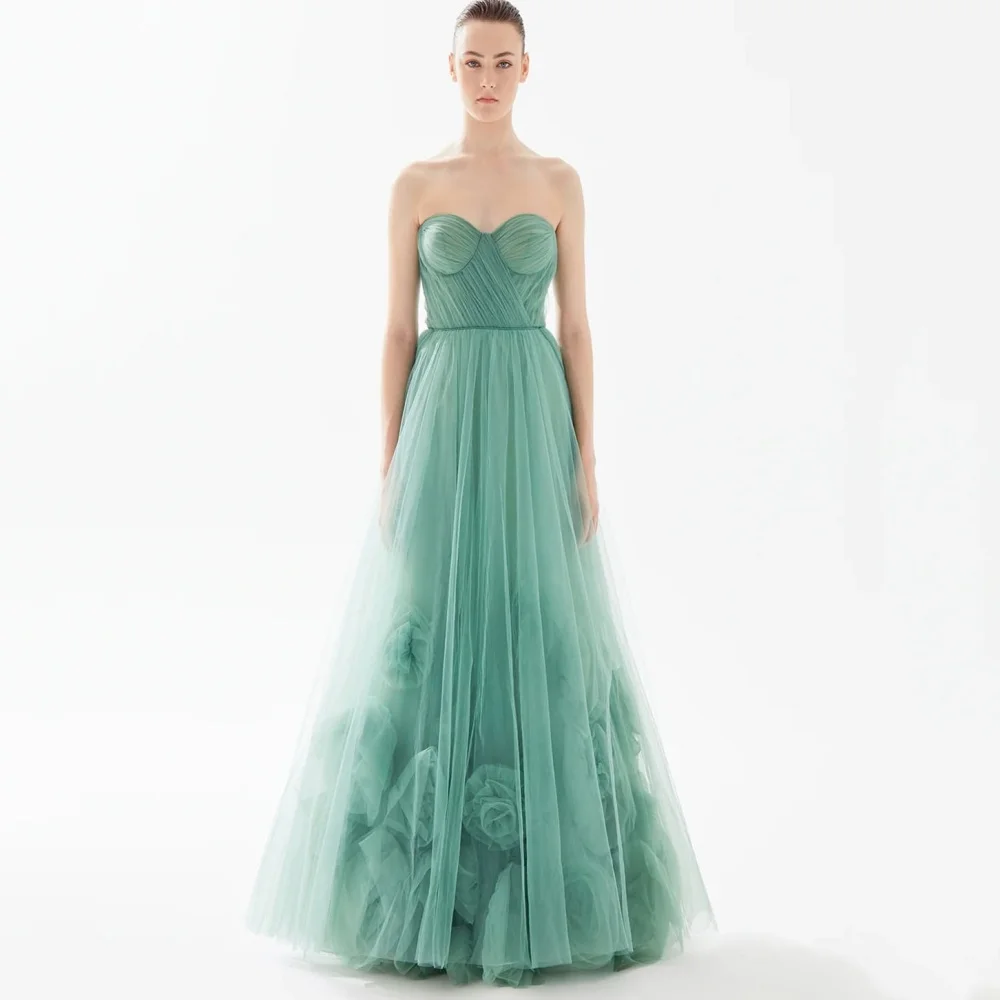 Customized Prom Dresses Sweetheart Neck A Line Party Gowns Flowers Tulle Evening Dress Floor Length New Vestidos
Customized Prom Dresses Sweetheart Neck A Line Party Gowns Flowers Tulle Evening Dress Floor Length New Vestidos