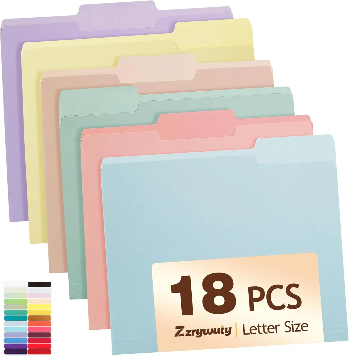 Color File Folders, 1/3-Cut Tabs, 18 Pack, Letter Size, 8.5x11, 6 Pastel Colors, Organizer for Home Office School
Color File Folders, 1/3-Cut Tabs, 18 Pack, Letter Size, 8.5x11, 6 Pastel Colors, Organizer for Home Office School