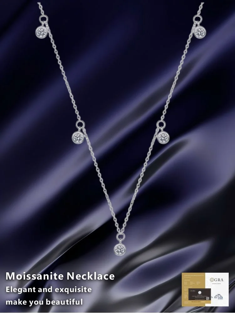 GRA Certified Moissanite Sterling 925 Silver Stones Bubble Moissanite Necklace Exquisite Wedding Jewelry
GRA Certified Moissanite Sterling 925 Silver Stones Bubble Moissanite Necklace Exquisite Wedding Jewelry