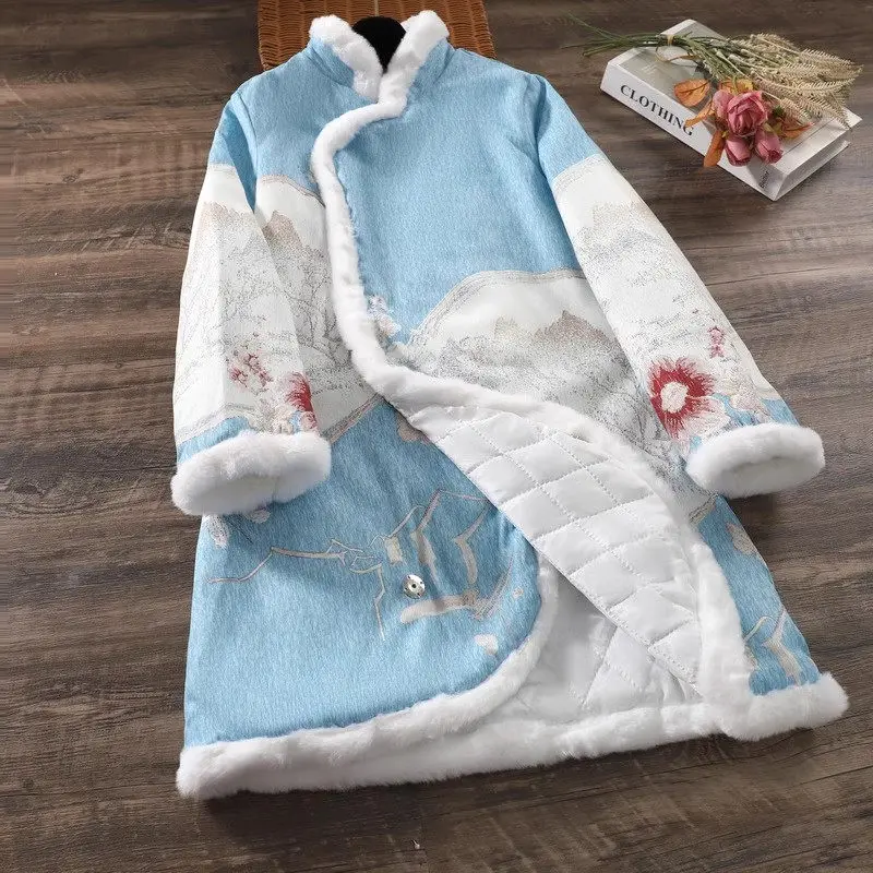 2023 Winter Clothing Chinese Style Large Size Women's Loose Retro Print Long Sleeve Quilted Cotton Jacket Qipao Coat Parka Z3087
2023 Winter Clothing Chinese Style Large Size Women's Loose Retro Print Long Sleeve Quilted Cotton Jacket Qipao Coat Parka Z3087
