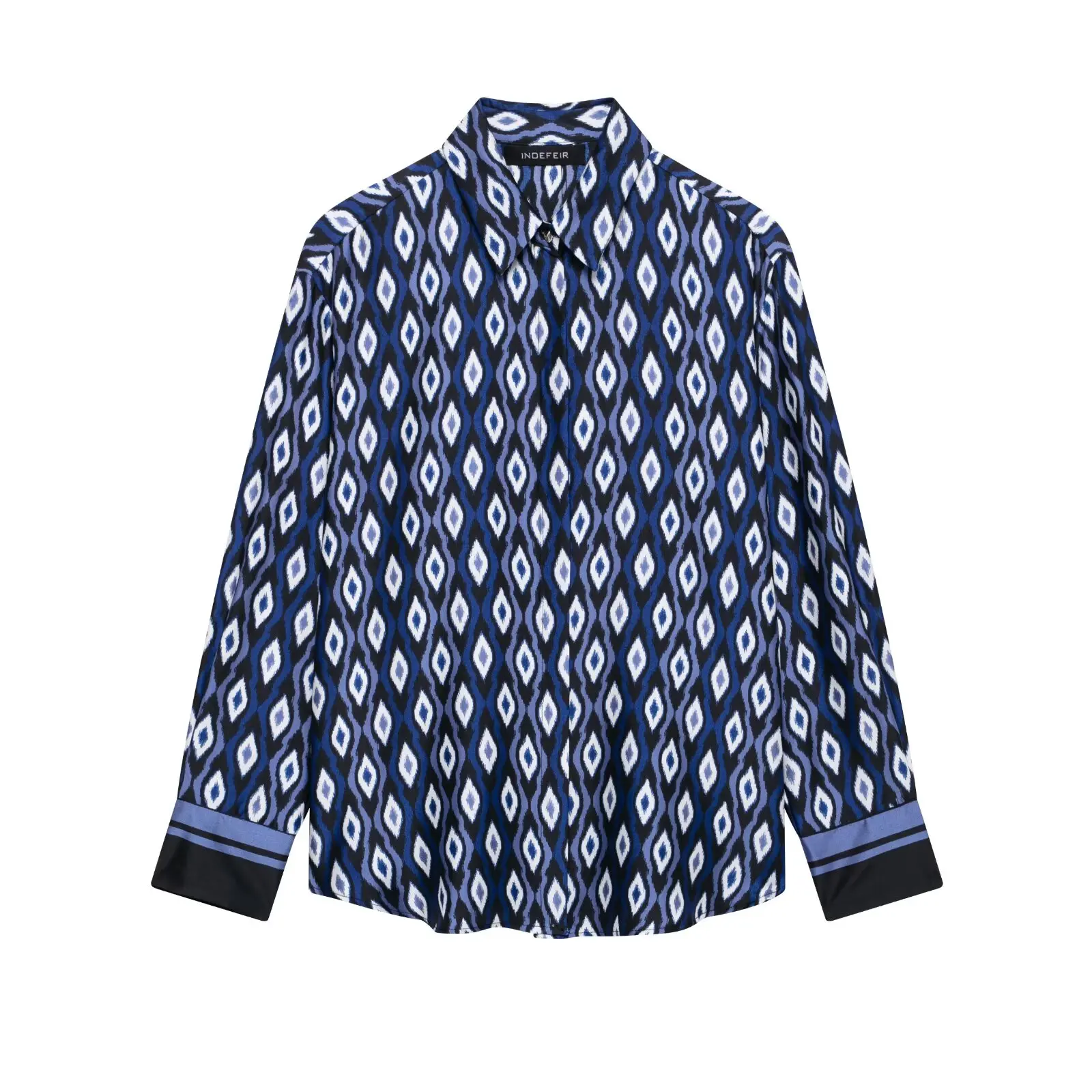 Vintage Satin Geometric Print Shirt Women Fashion Casual Long Sleeve Single Breasted Turndown Collar Shirts Holidays Elegant Top
Vintage Satin Geometric Print Shirt Women Fashion Casual Long Sleeve Single Breasted Turndown Collar Shirts Holidays Elegant Top