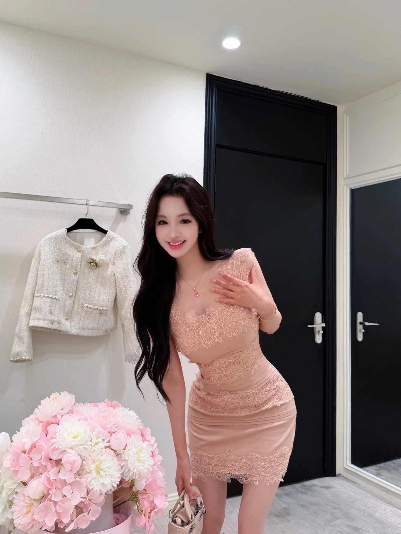 Pink Lace Splice Summer Wraparound Dress Women's Slim Fit Bodycon Skirt Korean Style Commute Pure Desire Short Dress
Pink Lace Splice Summer Wraparound Dress Women's Slim Fit Bodycon Skirt Korean Style Commute Pure Desire Short Dress
