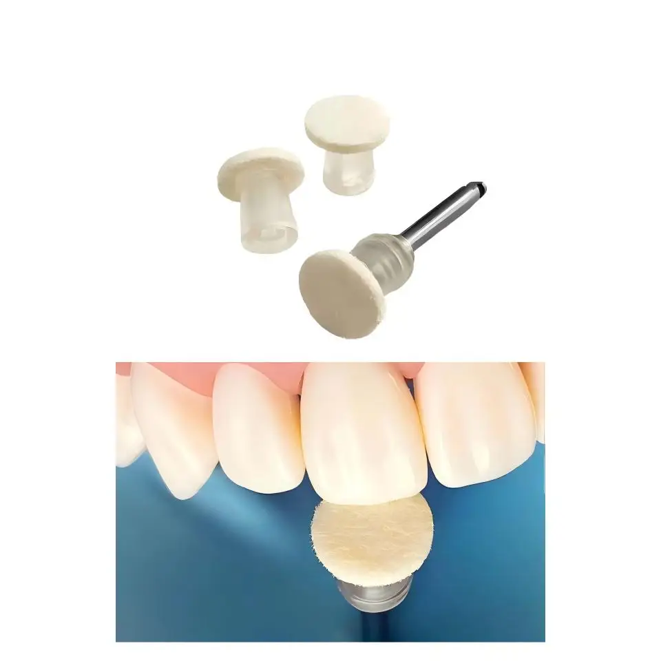 50pcs Dental Polishing Felt Wheel for Resin Enamel Glazing High-Luster Shine 2 Metal Mandrels Professional Dental Lab Materials
50pcs Dental Polishing Felt Wheel for Resin Enamel Glazing High-Luster Shine 2 Metal Mandrels Professional Dental Lab Materials
