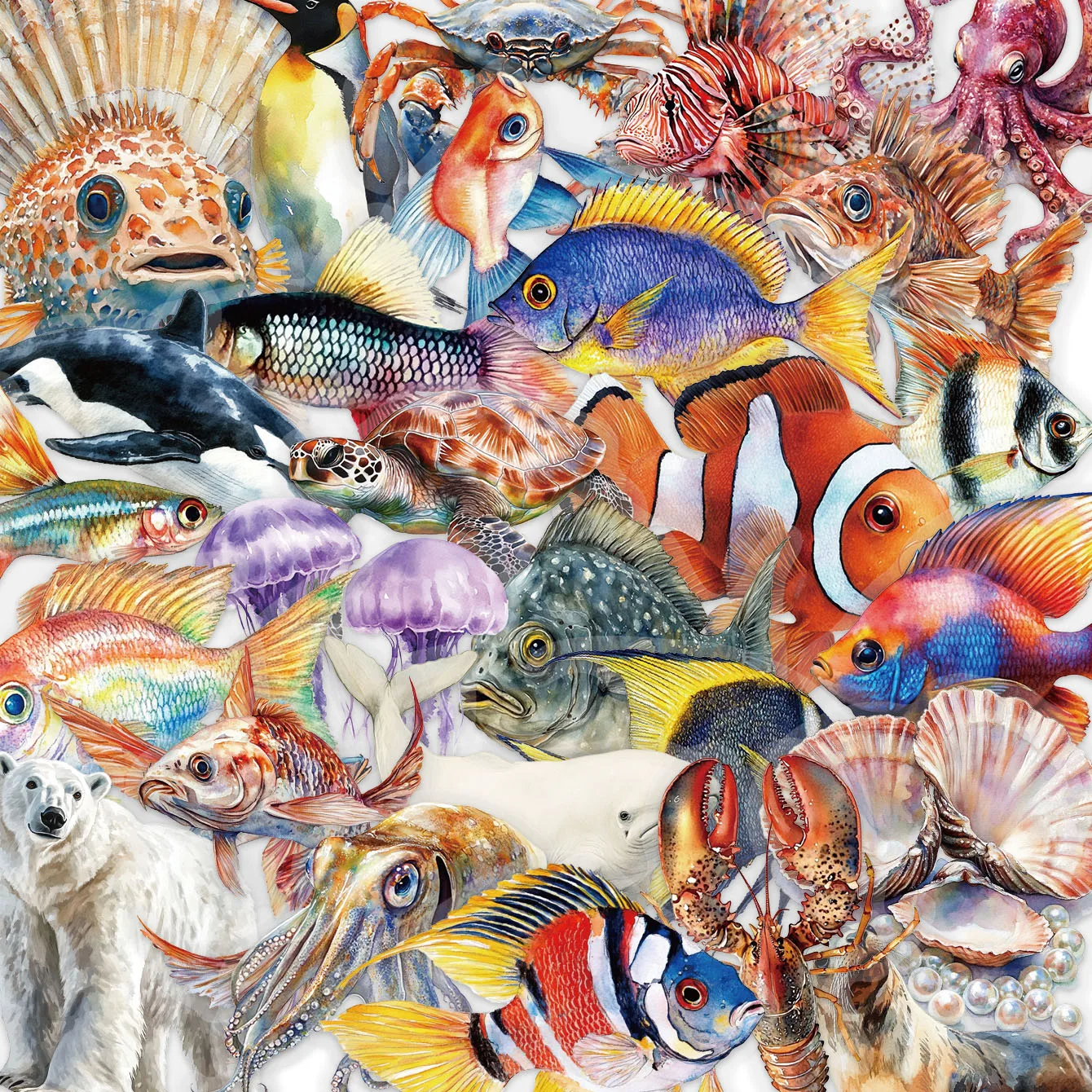 50PCS Marine Organism Stickers Cartoon Seals Starfish Decals For Laptop Refrigerator Guitar Scrapbook PET Graffiti Sticker
50PCS Marine Organism Stickers Cartoon Seals Starfish Decals For Laptop Refrigerator Guitar Scrapbook PET Graffiti Sticker