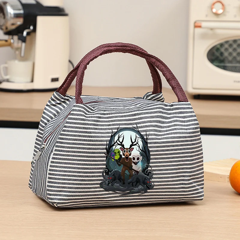 99-ночей в лесу, сумка для обеда, полосатая изолированная сумка для хранения еды, сумка для мальчиков и мужчин, студенческие принадлежности в стиле ужасов, портативный пакет для обеда
99-ночей в лесу, сумка для обеда, полосатая изолированная сумка для хранения еды, сумка для мальчиков и мужчин, студенческие принадлежности в стиле ужасов, портативный пакет для обеда