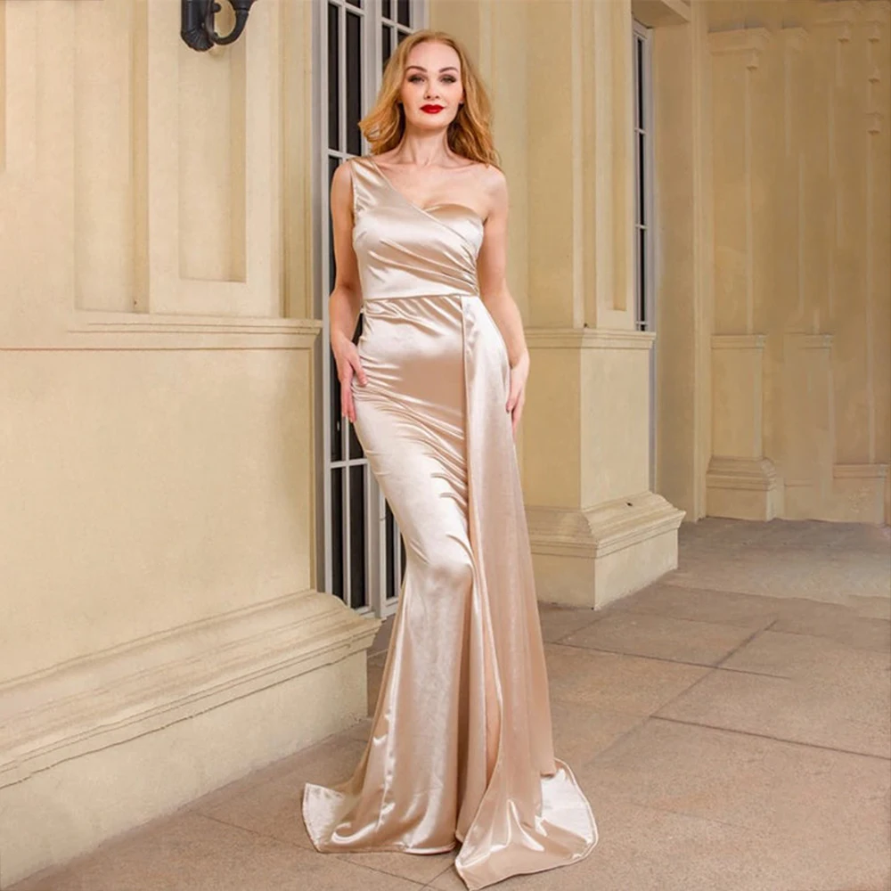 Laxsesu Elegant One Shoulder Prom Dress 2022 Mermaid Evening Dresses Zipper Back With Side Train Customized Colors Prom Gowns
Laxsesu Elegant One Shoulder Prom Dress 2022 Mermaid Evening Dresses Zipper Back With Side Train Customized Colors Prom Gowns