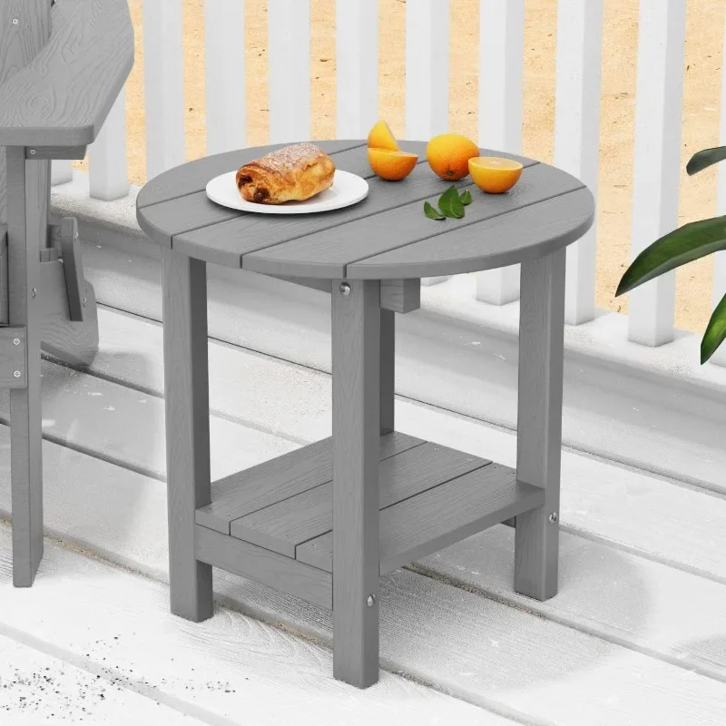 MXIMU Round Outdoor Side Table Adirondack Tables Chairside End Tables with Storage Shelf, Plastic Patio Side Table
MXIMU Round Outdoor Side Table Adirondack Tables Chairside End Tables with Storage Shelf, Plastic Patio Side Table