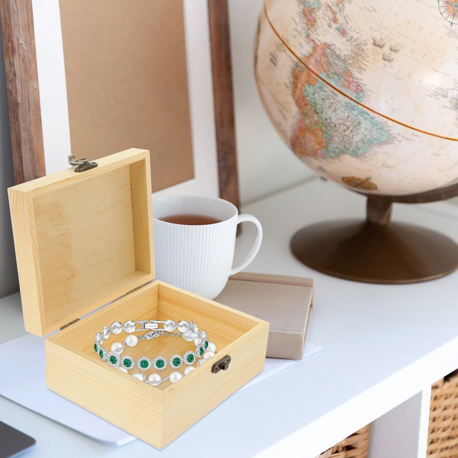 Wooden Jewelry Box Light Rectangular Design Long-Term Use Sturdy Structure Rings Earrings Bracelets Storage Case Small
Wooden Jewelry Box Light Rectangular Design Long-Term Use Sturdy Structure Rings Earrings Bracelets Storage Case Small