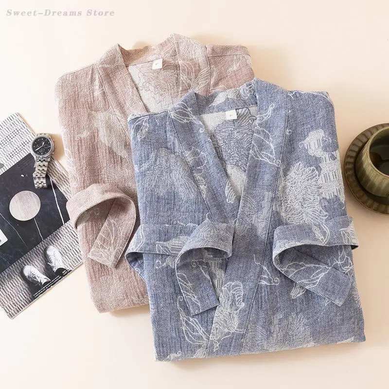 Cotton Linen Women Robe Kimono Gown Yukata Print Flower Bathrobe Home Clothes Loose Casual Sleepwear Spring Autumn Nightwear
Cotton Linen Women Robe Kimono Gown Yukata Print Flower Bathrobe Home Clothes Loose Casual Sleepwear Spring Autumn Nightwear