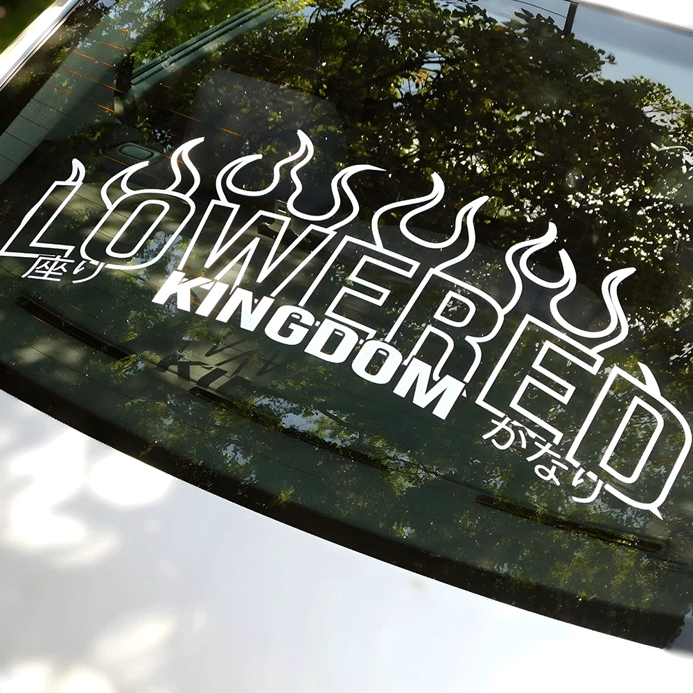 Lowered Kingdom Flame for Car Sticker Windshield Rear Window Banner JDM Graphics Stance External Accessories Vinyl Decals
Lowered Kingdom Flame for Car Sticker Windshield Rear Window Banner JDM Graphics Stance External Accessories Vinyl Decals